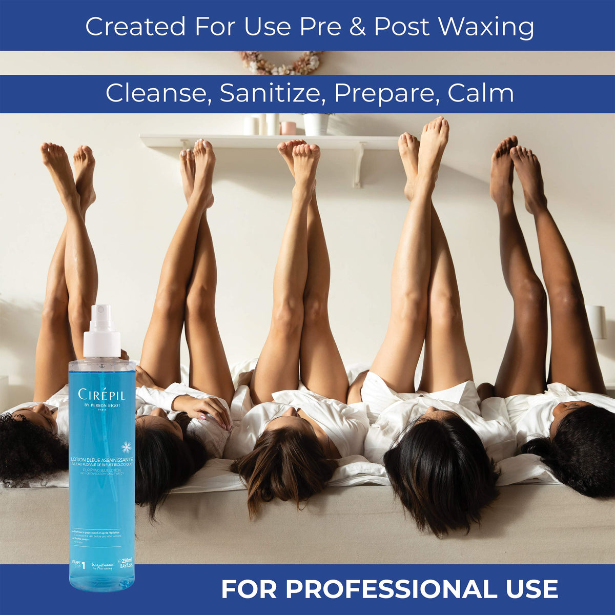 Cirepil being wiped on skin before waxing to sanitize and improve waxing results