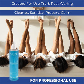 Cirepil being wiped on skin before waxing to sanitize and improve waxing results