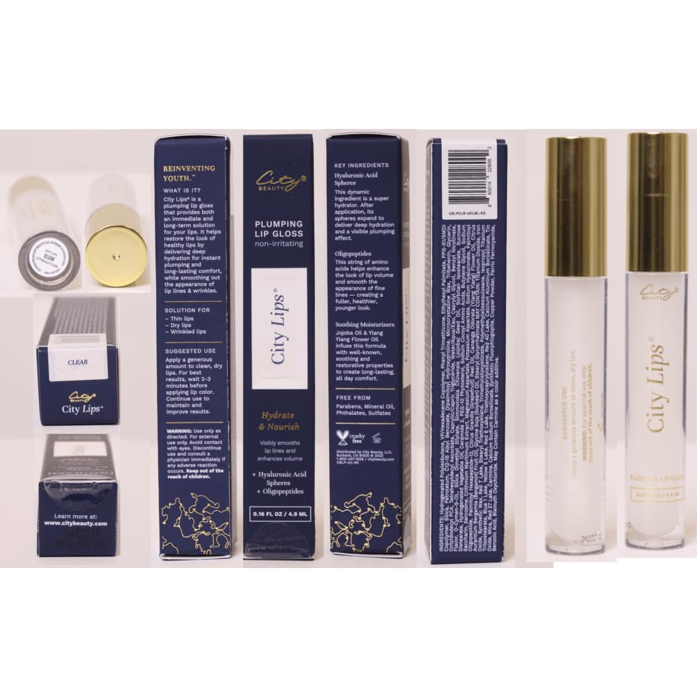 City Beauty City Lips layered over lipstick showing enhanced shine and fuller appearance