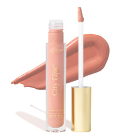 City Beauty City Lips front packaging showing shade and glossy finish benefit