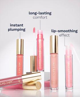 City Beauty City Lips lifestyle shot on vanity showing polished, wearable glow