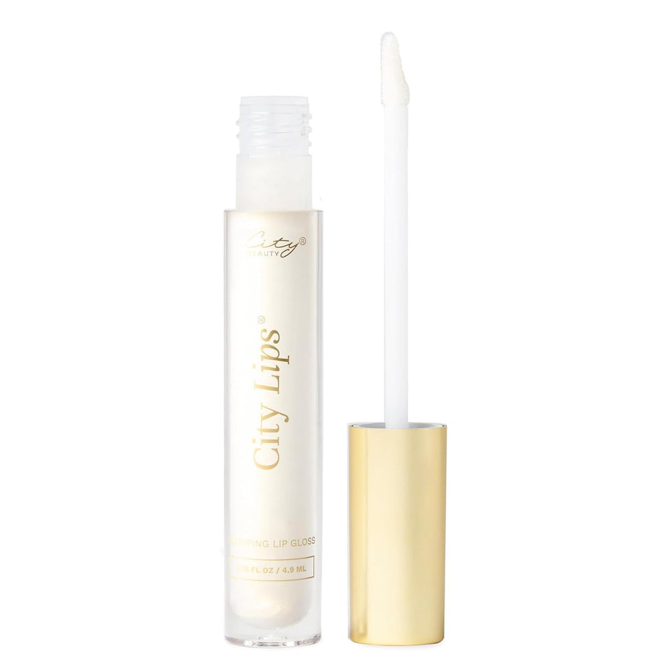 City Beauty front packaging showing glossy silver shimmer and plumping benefit