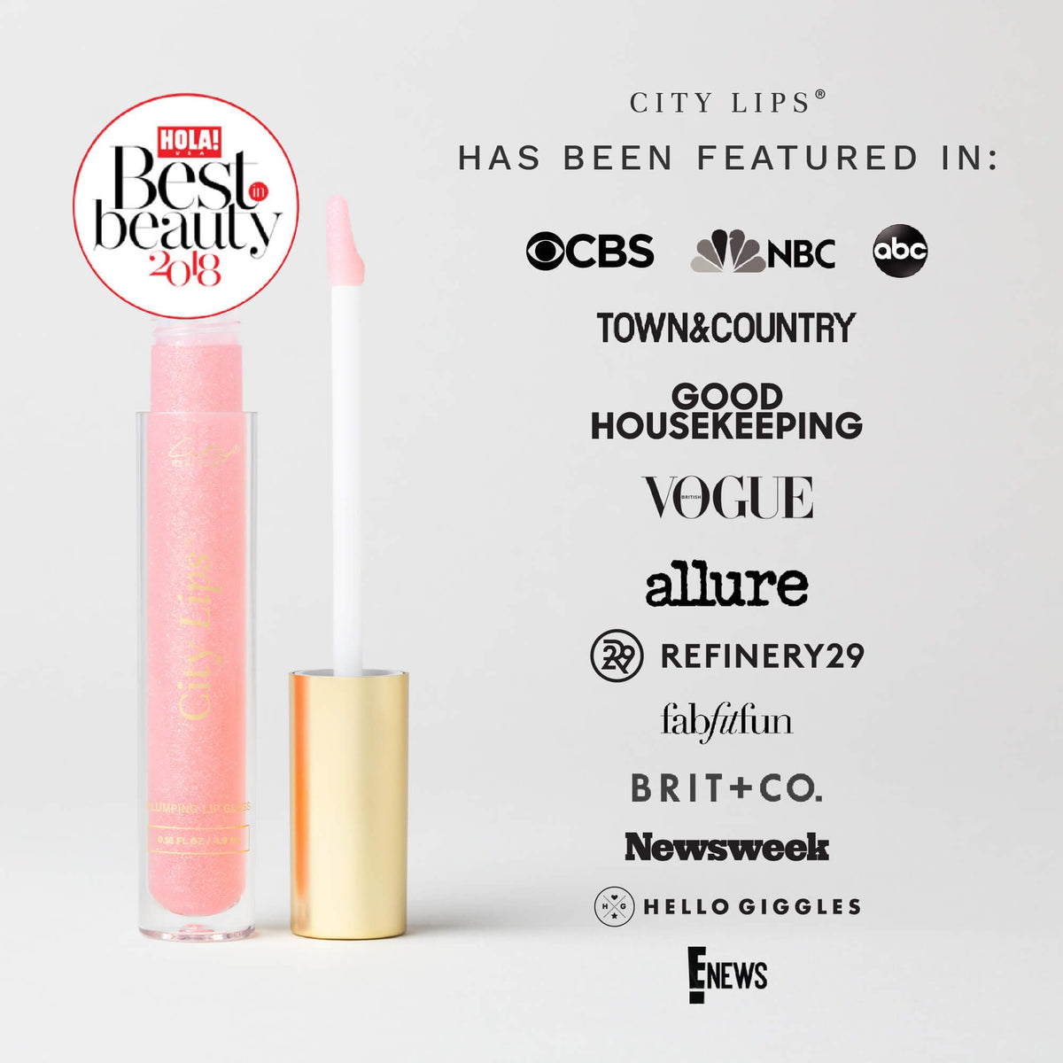 City Beauty City Lips size comparison next to everyday item showing portable, travel-friendly benefit