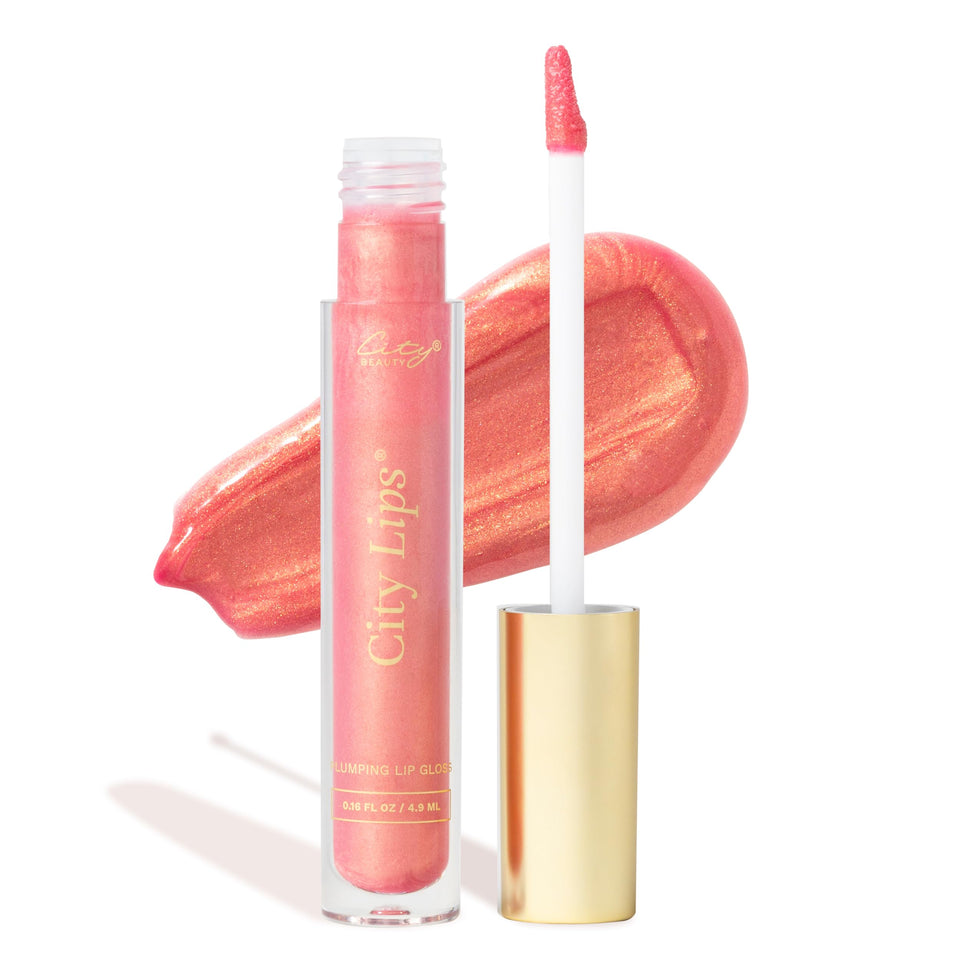 City Beauty City Lips front packaging showing Sun Diego gloss and benefits
