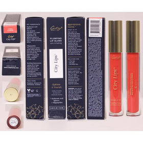 City Beauty placed in an evening bag illustrating travel-ready convenience