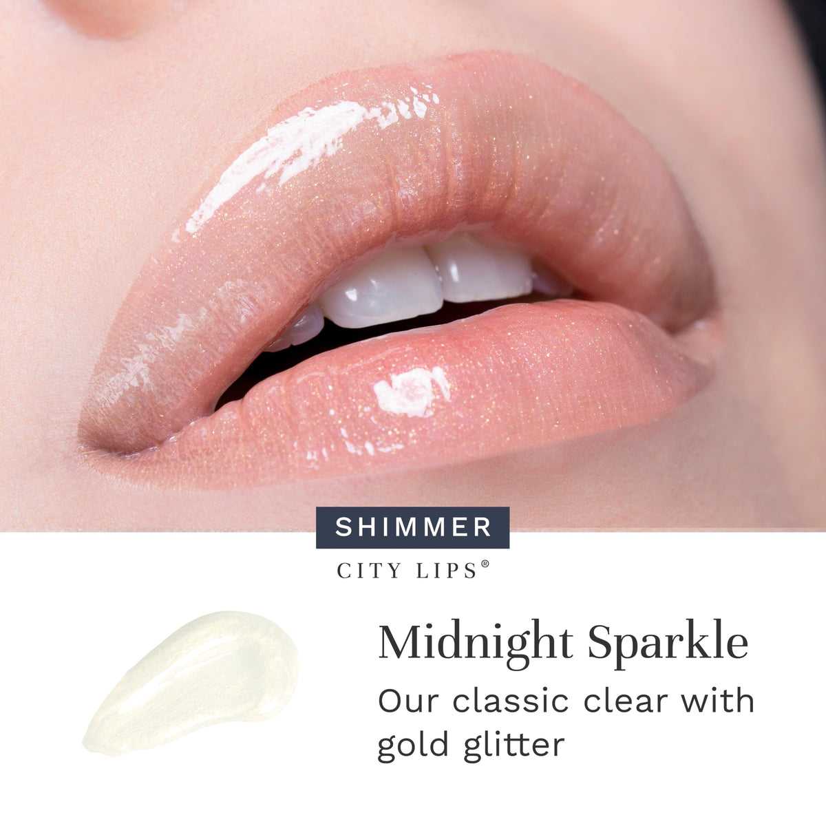 City Beauty on model wearing a nighttime look with added sparkle and volume