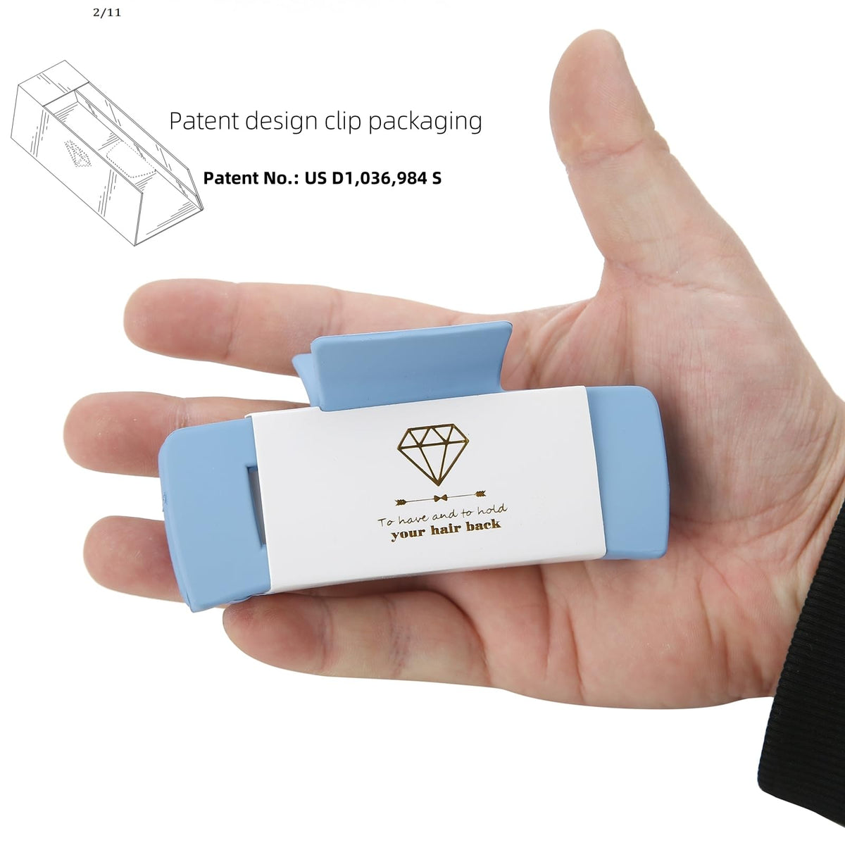 Ciulaiy close-up of 4.1-inch square hair claw highlighting secure grip benefit
