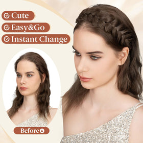CJL HAIR headband beside ruler showing scale and easy portability benefit