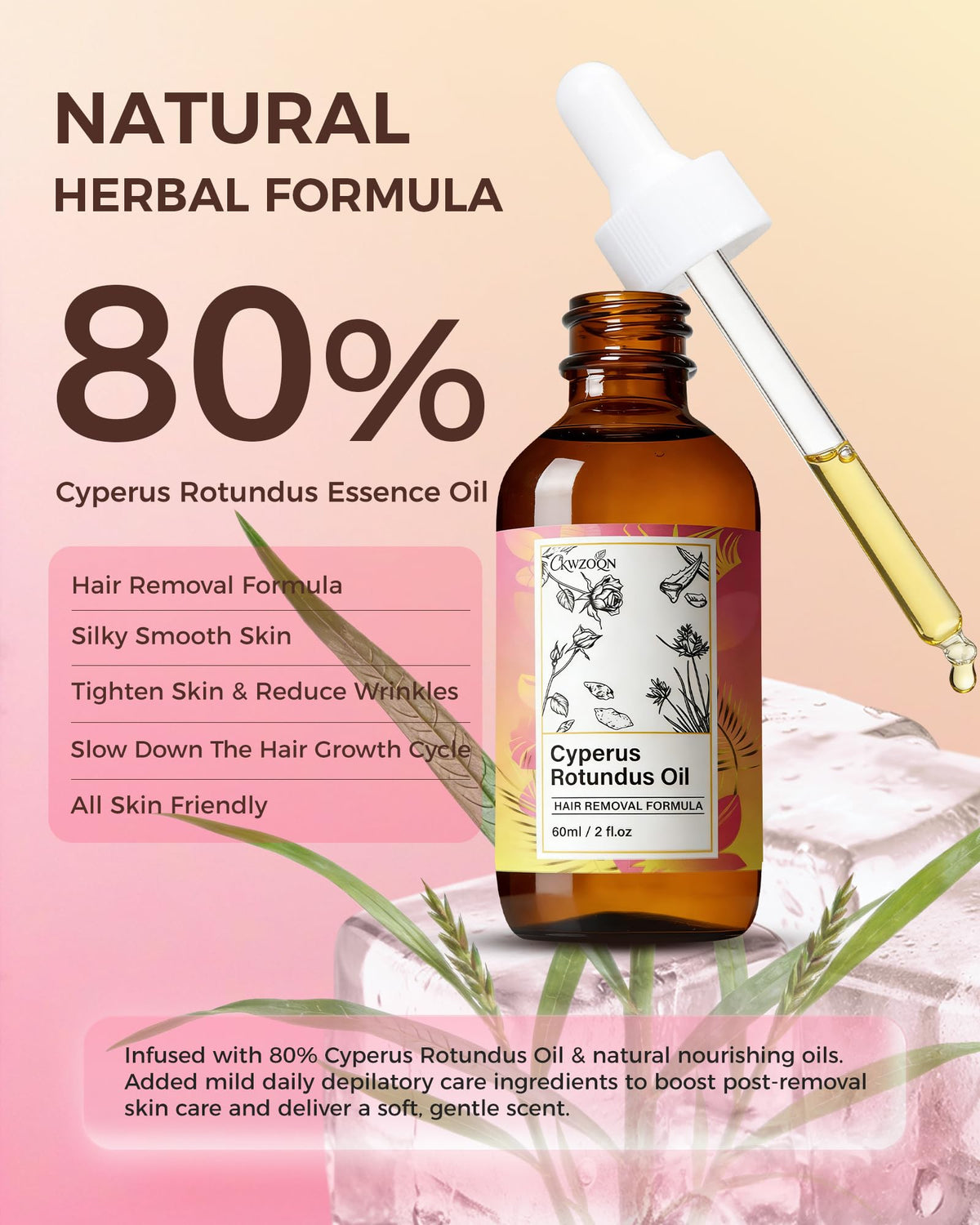 CKWZOQN oil texture drop on skin showing lightweight absorption and hydration
