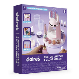 Claire's gloss containers filled to show finished product storage and portability