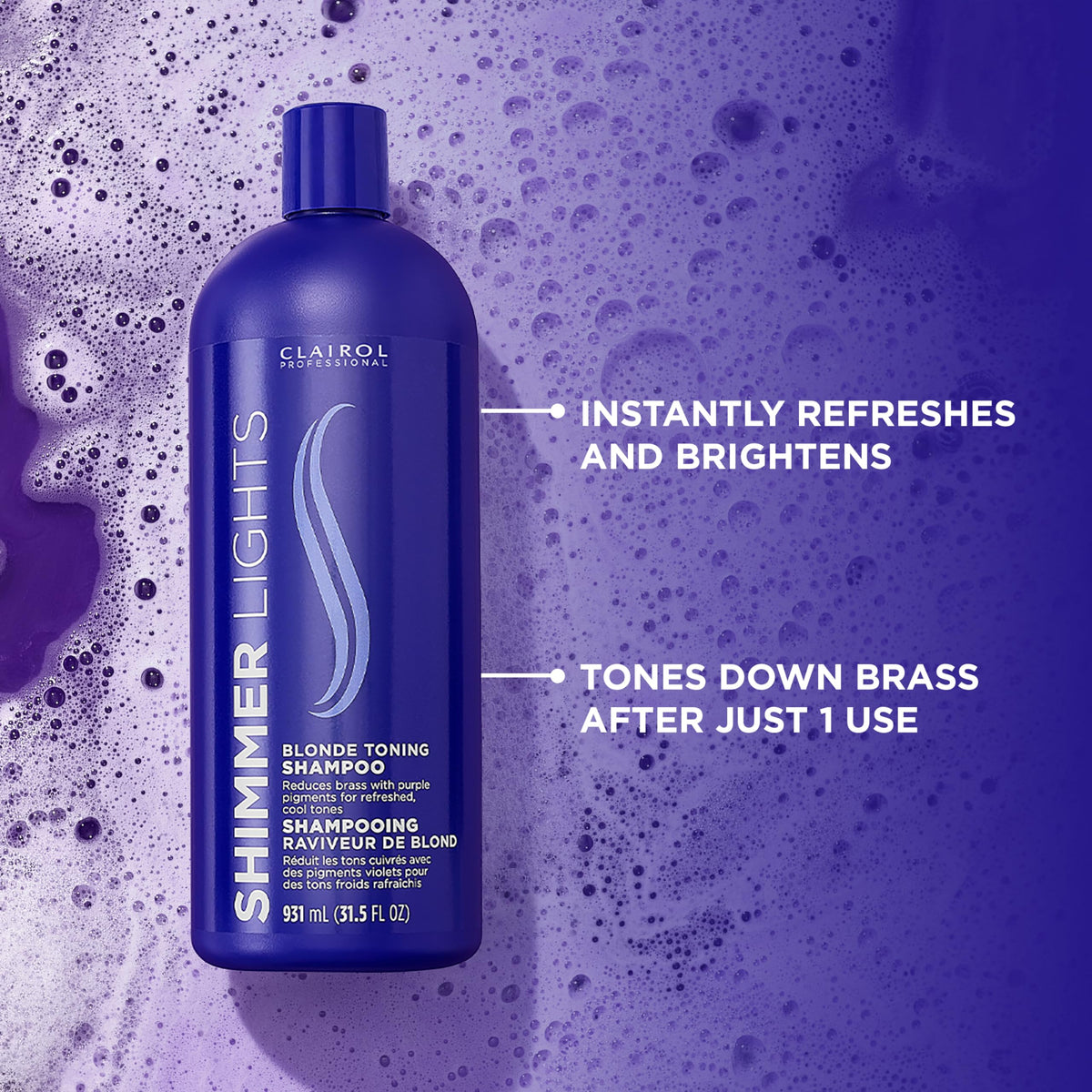 Clairol Professional shampoo foam texture close-up for gentle cleanse
