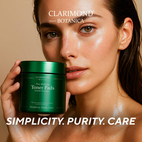 CLARIMOND ORALCARE on bathroom shelf with other skincare, integrates into routines benefit