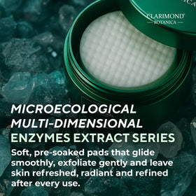 CLARIMOND ORALCARE pad in hand applying to cheek, simple at-home use benefit