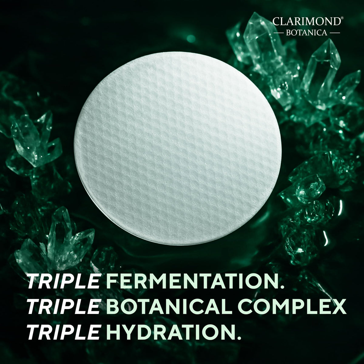 CLARIMOND ORALCARE serum soaked on pad, lightweight hydration and absorption benefit