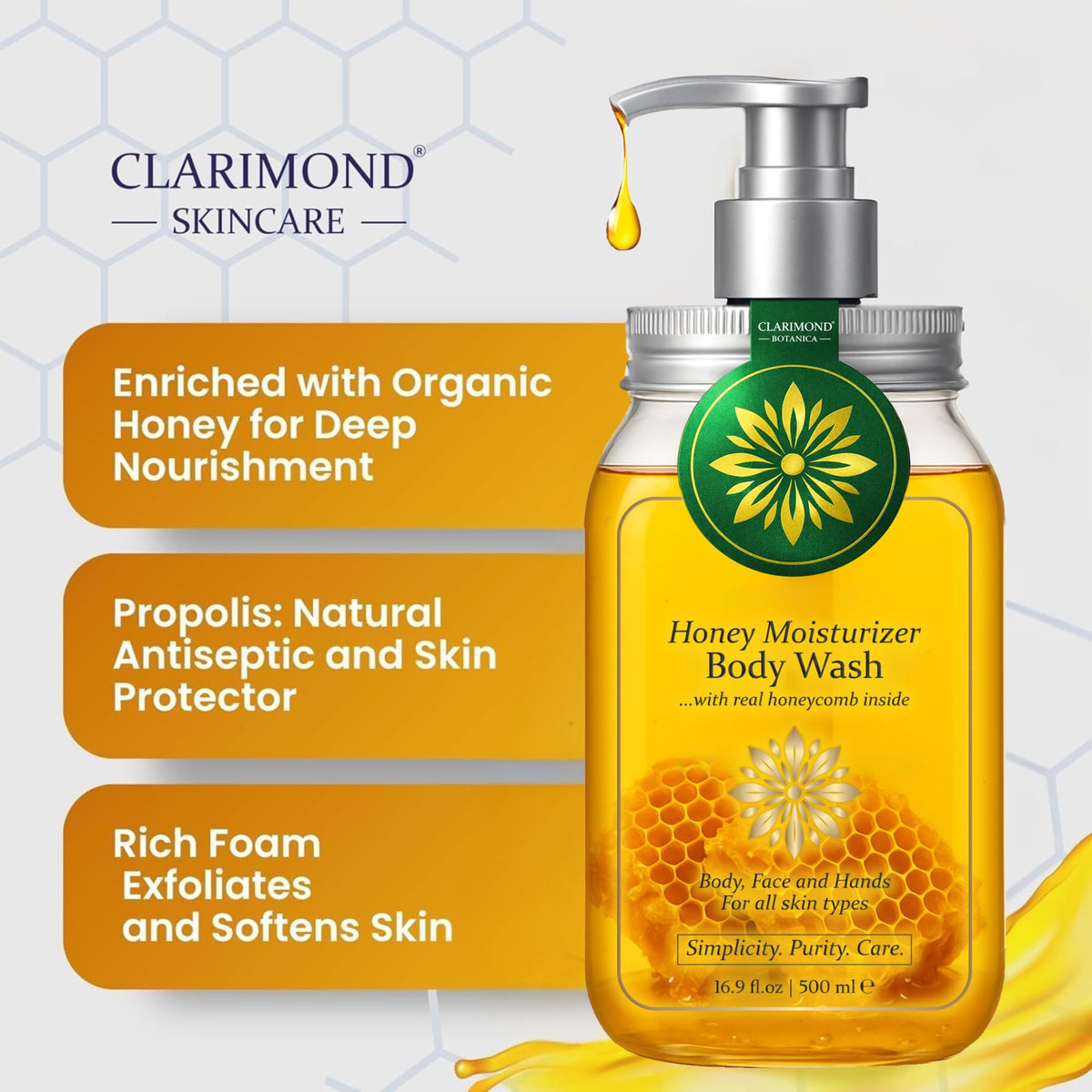 CLARIMOND ORALCARE creamy lather texture close-up illustrating gentle moisturizing action