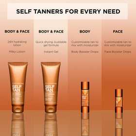 Clarins 1 oz bottle held in hand indicating compact travel-friendly size