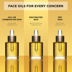 CLARINS bottle beside daily items for scale showing compact travel-friendly benefit