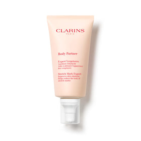 Clarins Body Partner front packaging showing tube and branding benefit of clear product identity