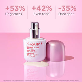 Clarins pump dispenser close-up displaying precise dosing benefit