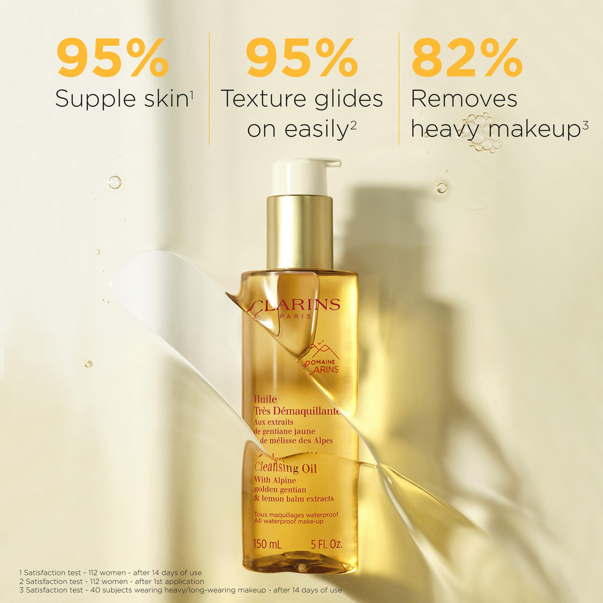 CLARINS pump dispensing oil texture for smooth application