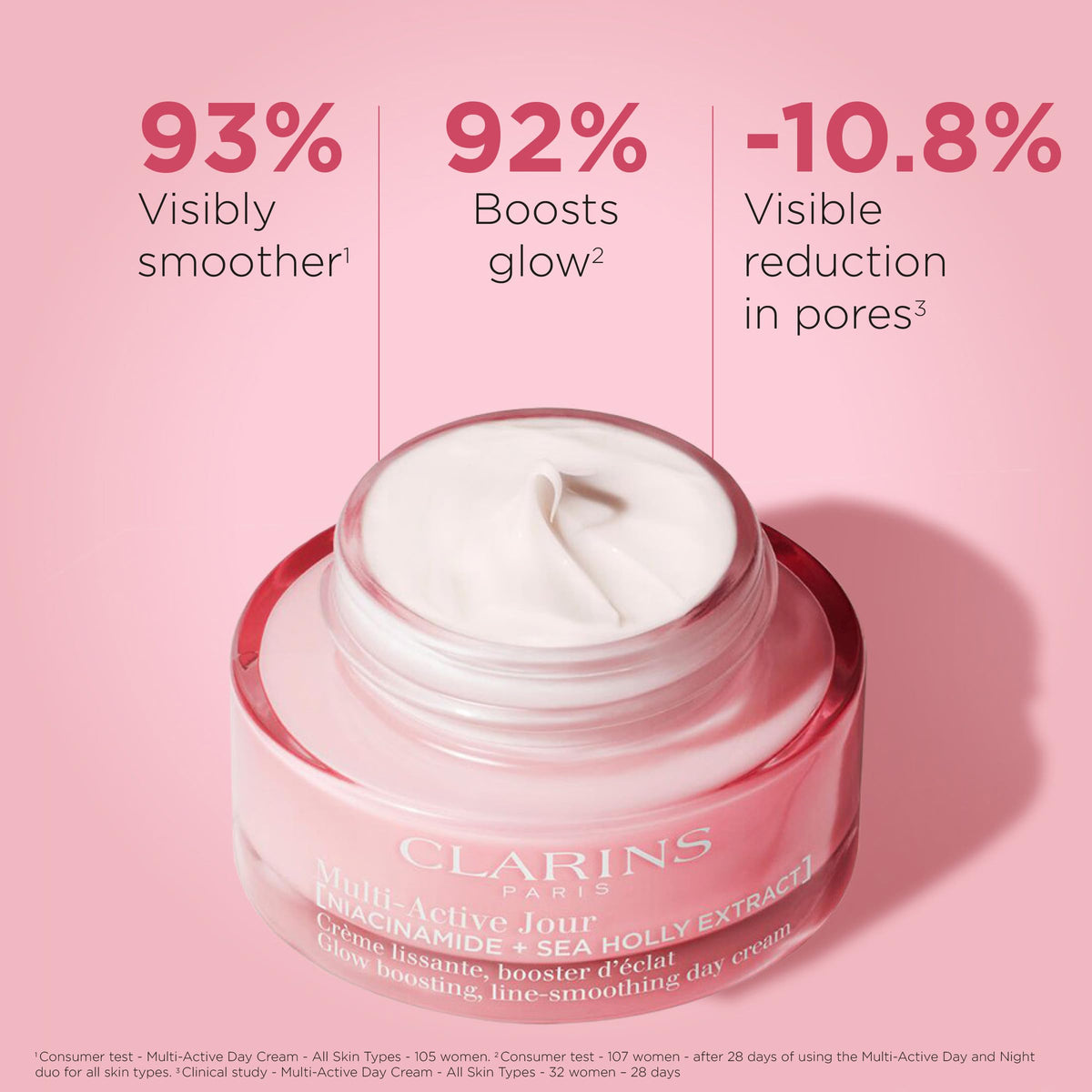 CLARINS close-up of cream texture showing smooth consistency and hydration