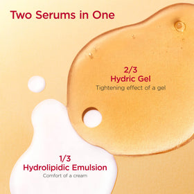 Clarins serum applied on hand to show smooth finish and immediate skin comfort