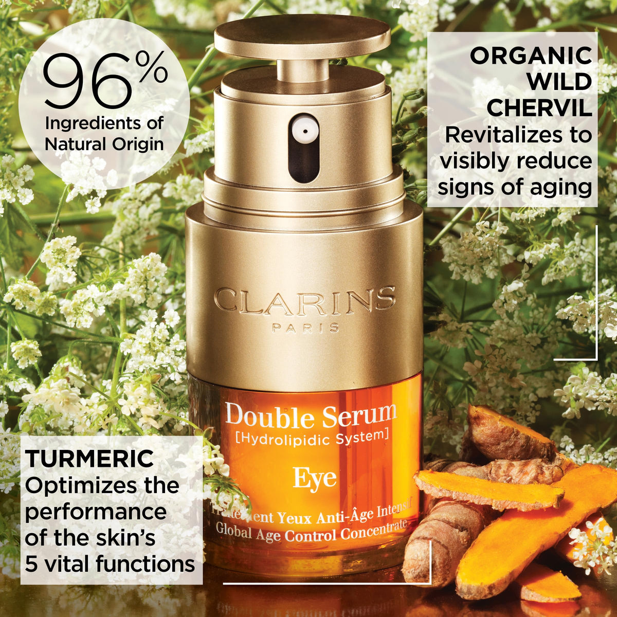 Clarins texture close-up revealing lightweight serum that absorbs quickly for hydration