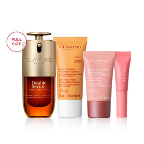 clarins double serum full-size pump highlighting concentrated formula