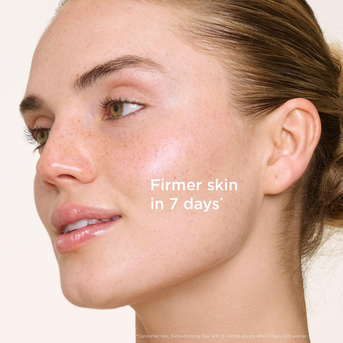 Clarins open jar with cream on fingers demonstrating easy morning application benefit