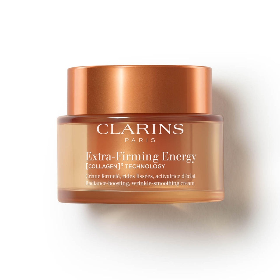 Clarins jar front view showing product and brand for instant recognition