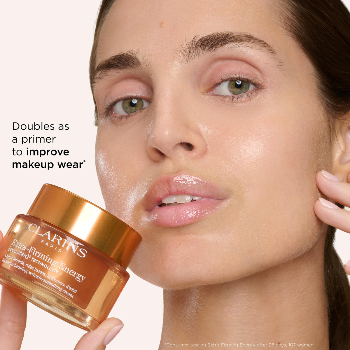 Clarins smoothed under foundation showing primer effect for even makeup