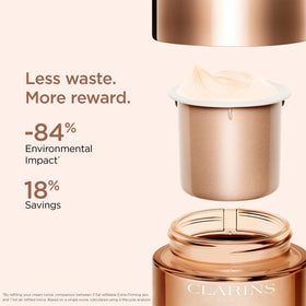 Clarins ingredient layout showing collagen polypeptide and niacinamide for firmer skin