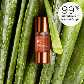 CLARINS label and ingredients panel highlighting 99% natural-origin components