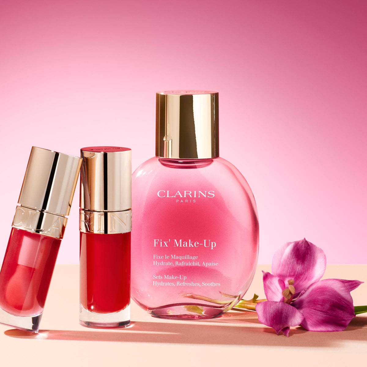 Clarins product placed in handbag showing portability and on‑the‑go use