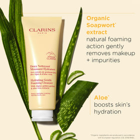 Clarins aloe leaf ingredient emphasizing hydration support and soothing