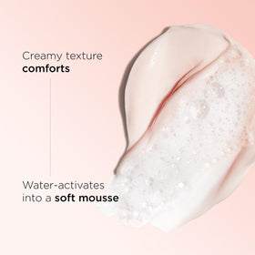Clarins foam texture on hand demonstrating gentle lather and soft feel