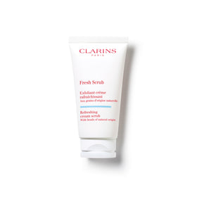 Clarins Fresh Scrub front packaging showing tube and label for trust and clarity