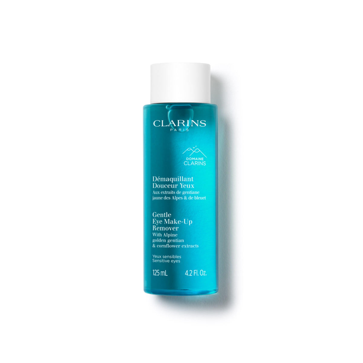 Clarins front bottle showing label and size, gentle cleansing benefit