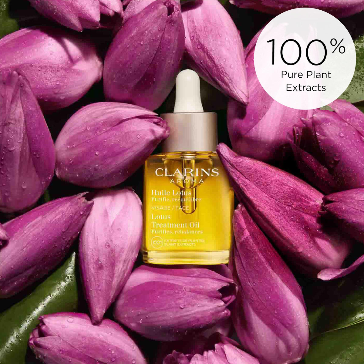 Clarins hand application showing targeted calming and hydrating effect