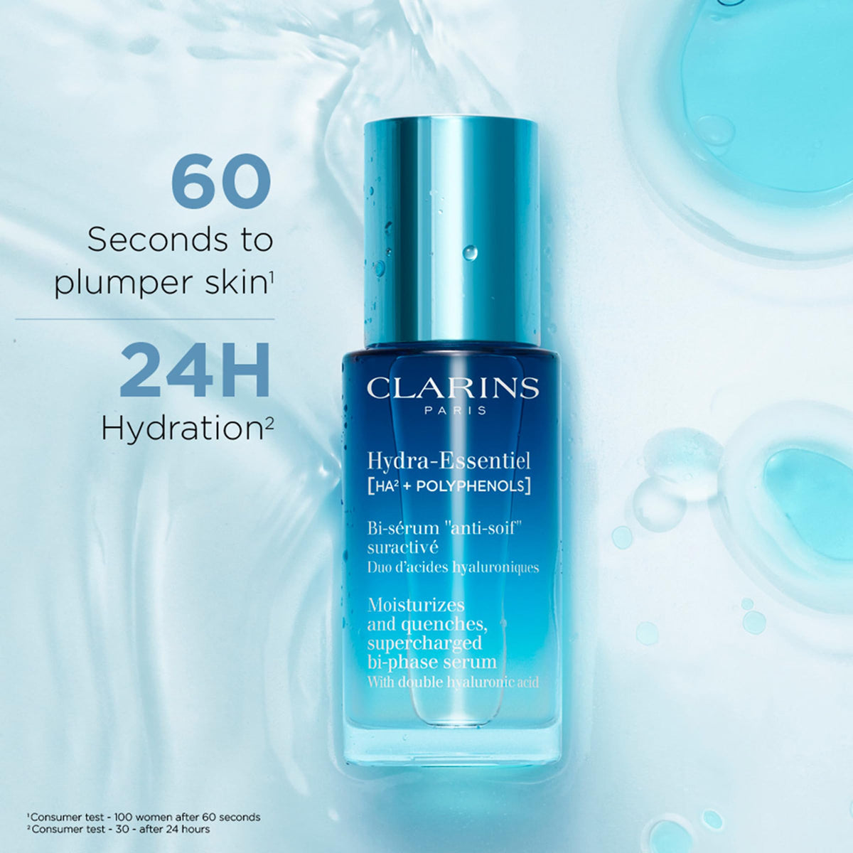 Clarins bi-phase emulsion shaken close-up demonstrating mixability benefit