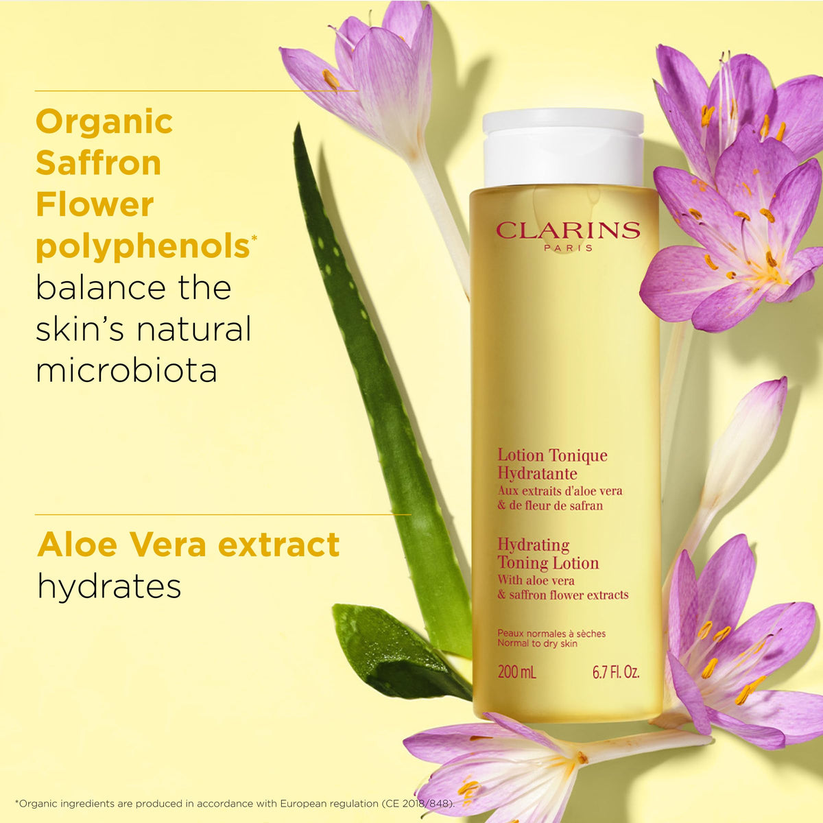 CLARINS Aloe Vera ingredient shot emphasizing soothing hydration