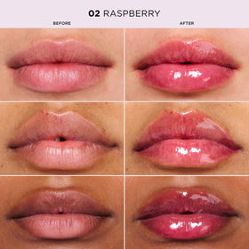 Clarins lip comfort oil shade comparison palette showing tint options and wearable color benefit