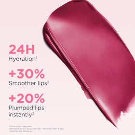 Clarins lip oil balm open to reveal creamy texture, easing smooth application and hydration