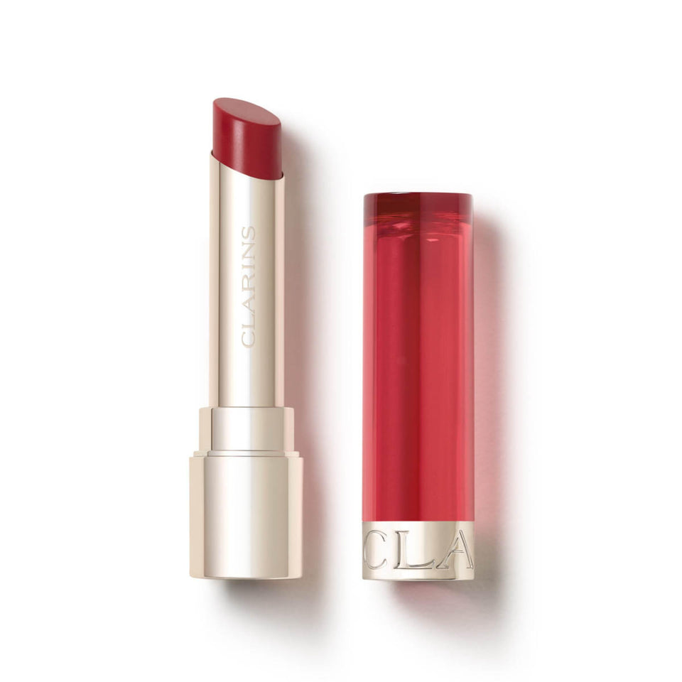 Clarins lip oil balm front tube showing compact sleek packaging and clarity benefit
