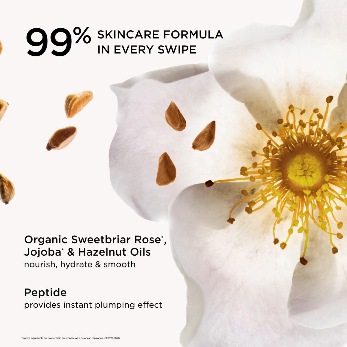 clarins packaging label focused on ingredients and skincare claim