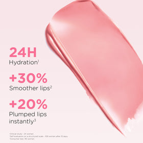 Clarins lip oil balm texture close-up revealing smooth, non-sticky sheen benefit