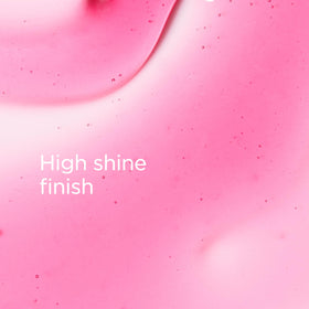 Clarins lip oil texture closeup depicting silky hydration and shine