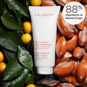 Clarins application on arm demonstrating smooth spreading and instant comfort