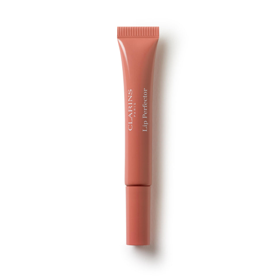 Clarins front packaging showing sleek tube and label, highlights brand hydration benefit