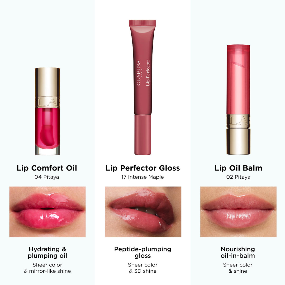 Clarins open cap revealing wand and nozzle design for easy, mess-free application